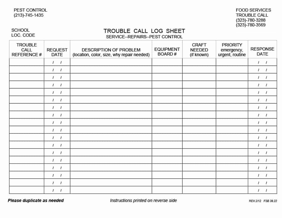 Call Log Template Excel Fresh Call Log Sheet