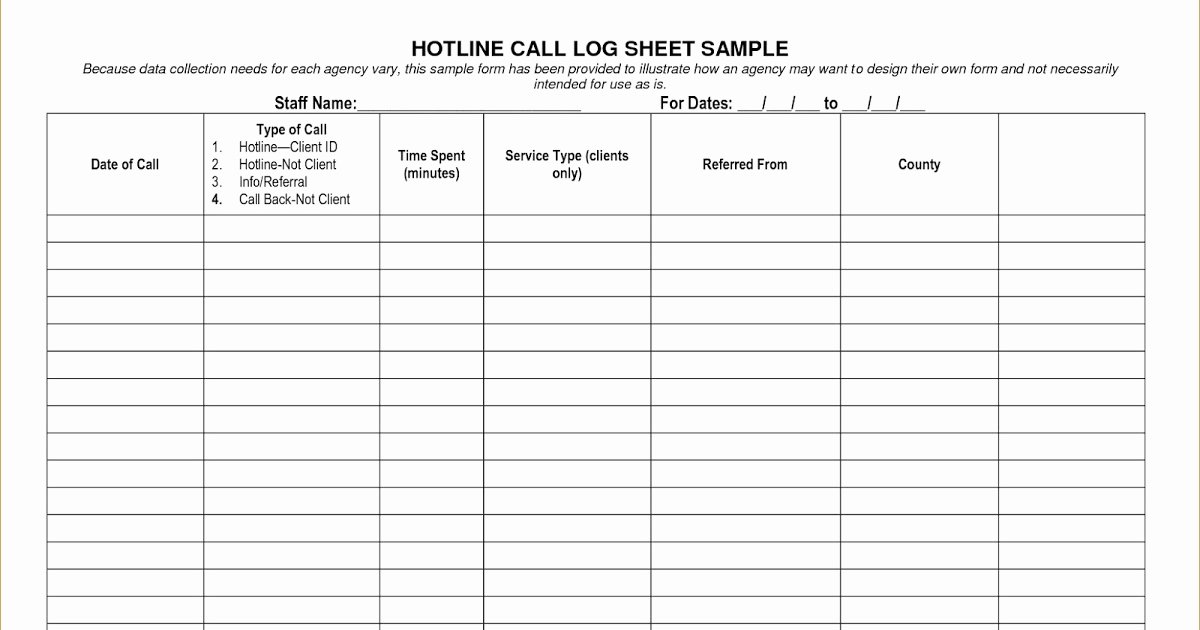 Call Log Template Excel New Printable Call Log Templates In Excel Excel Template