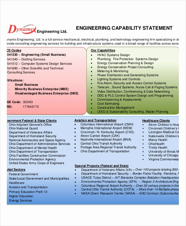 Capability Statement Template Doc Best Of Capability Statement Template