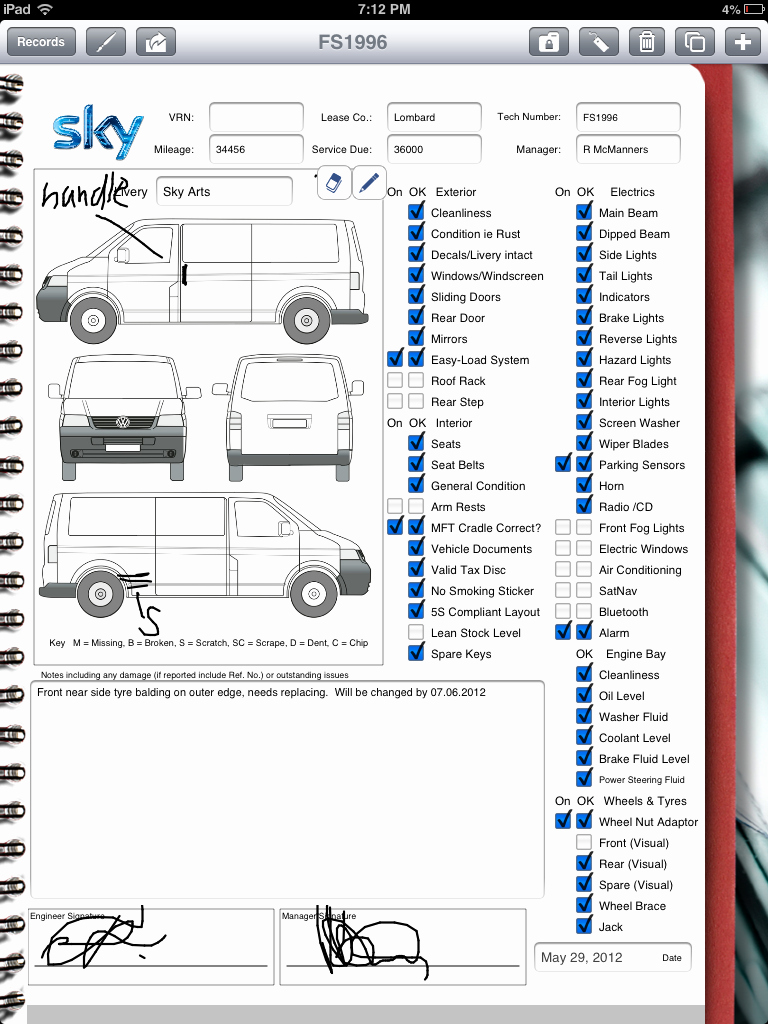 Car Inspection Checklist Template New Car Rental Pany Uses Ipad for Vehicle Inspection