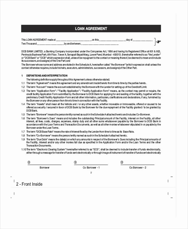 Car Loan Agreement Template Pdf Awesome How to Make A Car Loan Agreement form Templates