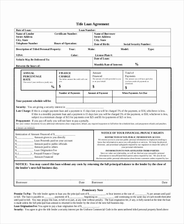 Car Loan Agreement Template Pdf Lovely Car Loan Contract Template – Emmamcintyrephotography