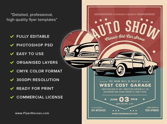 Car Show Flyer Template Free Lovely Old Classic Car Show Flyer Template Flyerheroes