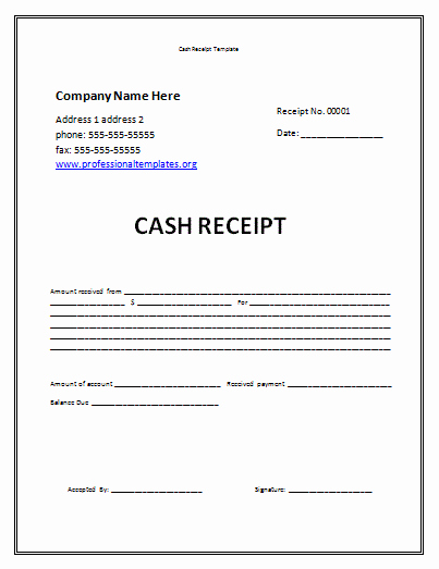 Cash Payment Receipt Template Awesome Receipt Template Free
