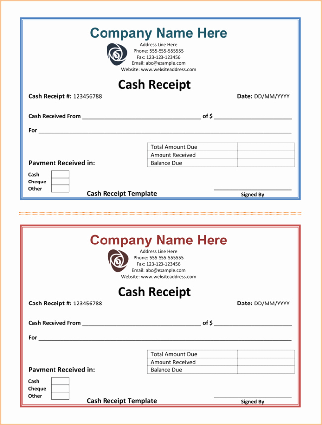 Cash Receipt Template Word New Cash Receipt Template 5 Printable Cash Receipt formats