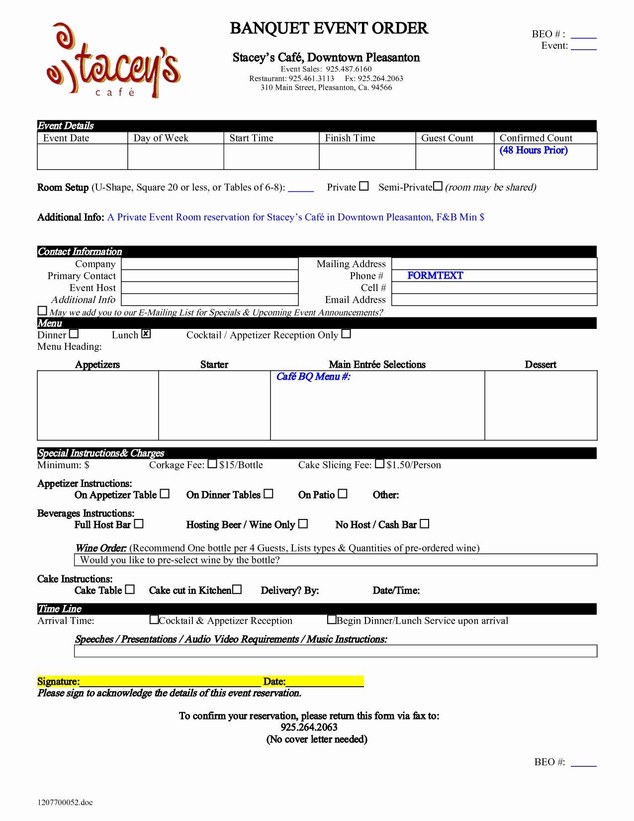 Catering order form Template Inspirational A topic About the F&amp;b Operations Catering Department Casino