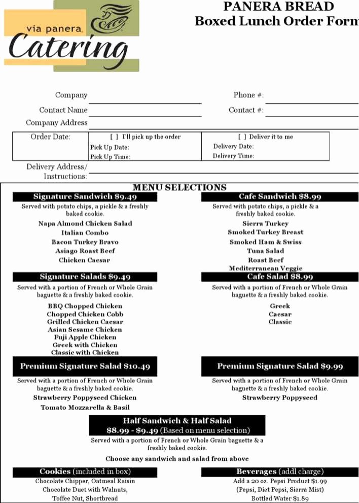 Catering order form Template Lovely Download Catering order form Template Excel for Free