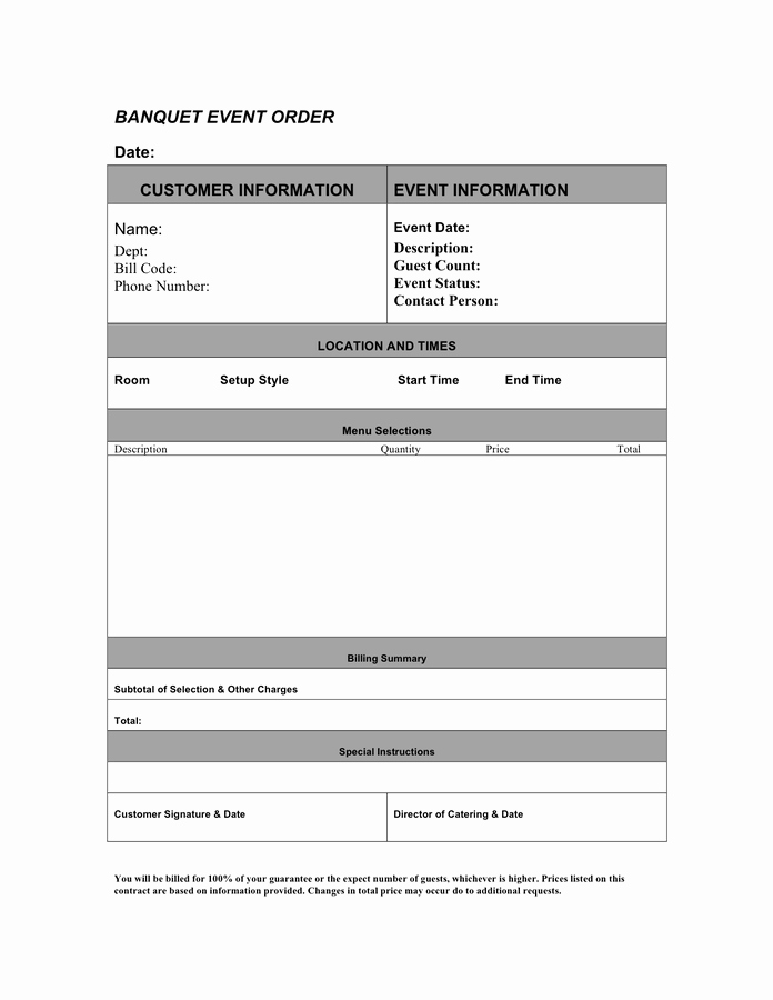 Catering order form Template Word Best Of order form Free Documents for Pdf Word and Excel