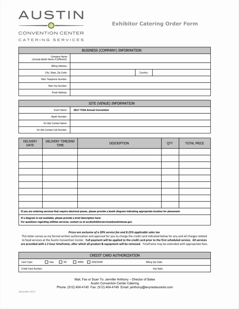 Catering order form Template Word New 10 Catering order form Templates Ms Word Numbers