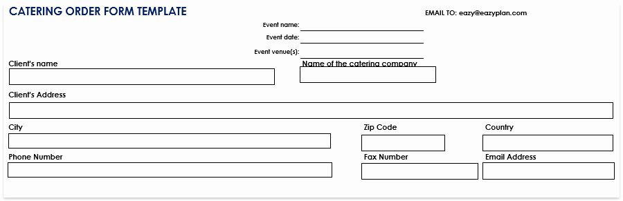 Catering order forms Template Beautiful Catering order form Template Free Word Pdf