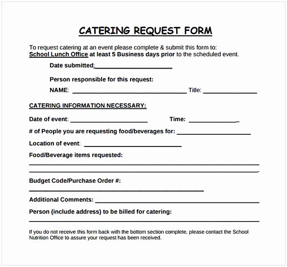 Catering order forms Template Best Of Catering Proposal