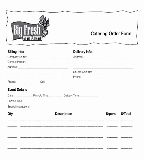 Catering order forms Template Fresh 18 Food order Templates – Docs Word