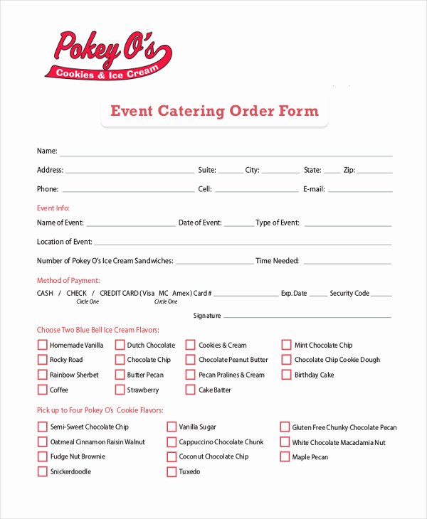 Catering order forms Template Luxury Catering order form – Emmamcintyrephotography