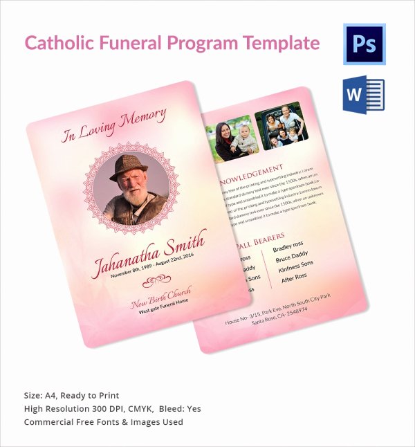 Catholic Funeral Program Template Inspirational Sample Catholic Funeral Program 12 Documents In Pdf