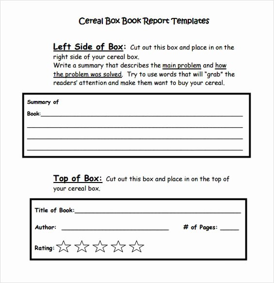 Cereal Box Book Report Template Awesome Cereal Box Book Report Template Pdf