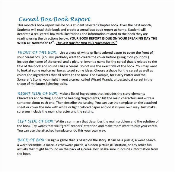 Cereal Box Book Report Template Fresh English Writing Help • Alle Terrazze Restaurant