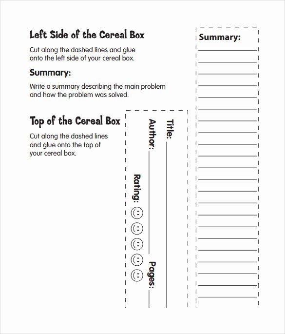 Cereal Box Book Report Template Inspirational Cereal Box Book Report – 11 Free Samples Examples &amp; formats