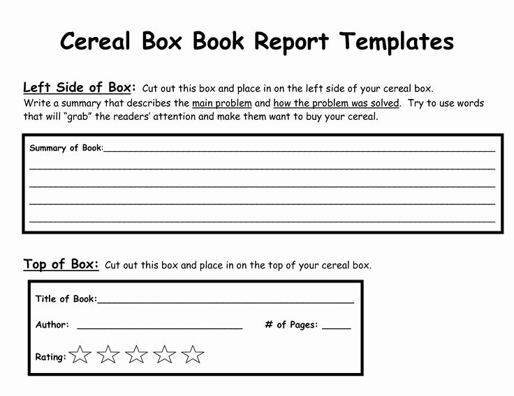 Cereal Box Book Report Template Lovely 18 Best Images About Cereal Box Book Report On Pinterest