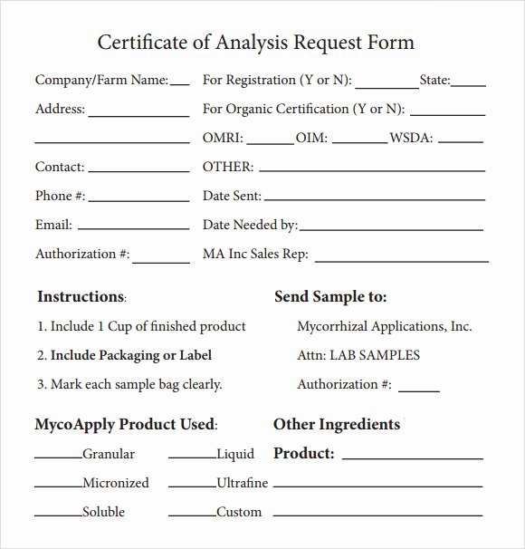 Certificate Of Analysis Template Best Of Certificate Of Analysis Template 7 Free Download for