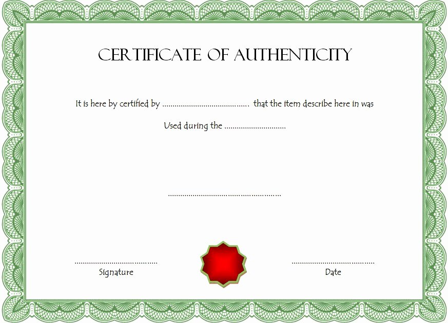 Certificate Of Authenticity Template Free Best Of Certificate Of Authenticity Templates Free [10 Limited