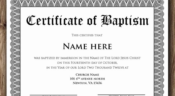 Certificate Of Baptism Template Awesome Baptism Certificate Template Microsoft Word by