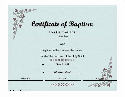 Certificate Of Baptism Template Fresh A Baptismal Certificate with A Script Font and Subtle