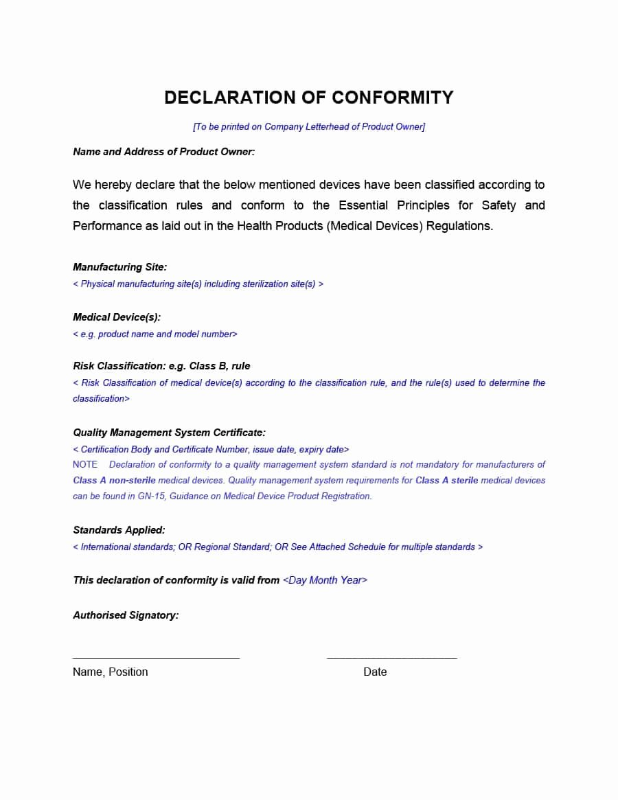Certificate Of Conformance Template Fresh 40 Free Certificate Of Conformance Templates &amp; forms