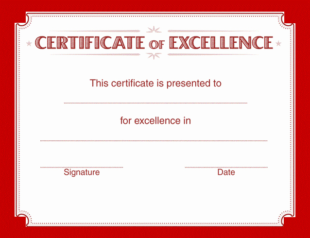 Certificate Of Excellence Template Elegant Certificate Of Excellence Examples