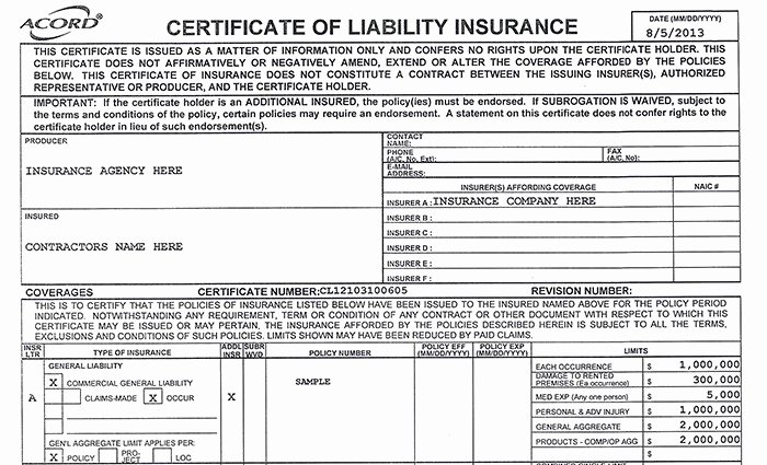Certificate Of Insurance Template Luxury What S the Difference Between My General Liability Policy