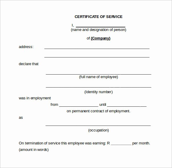 Certificate Of Service Template Best Of Sample Certificate Of Service Template 20 Documents In