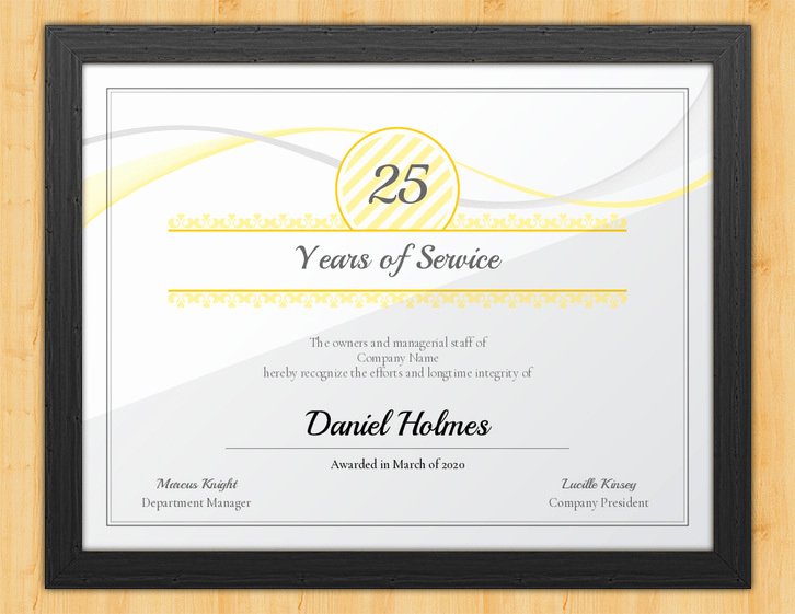 Certificate Of Service Template Inspirational Longevity Years Of Service Certificate Template Award Hut