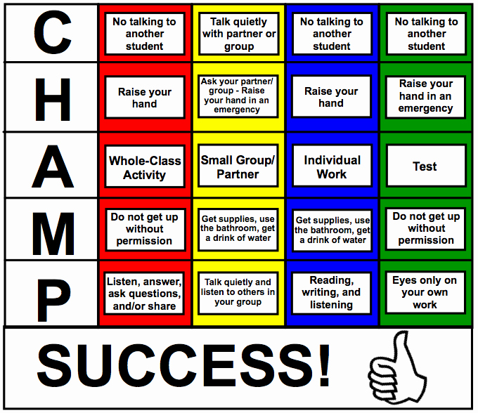 Champs Classroom Management Plan Template Lovely Goal Six Learning Munity