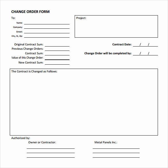 Change order form Template Lovely 13 Change order Templates Ai Word