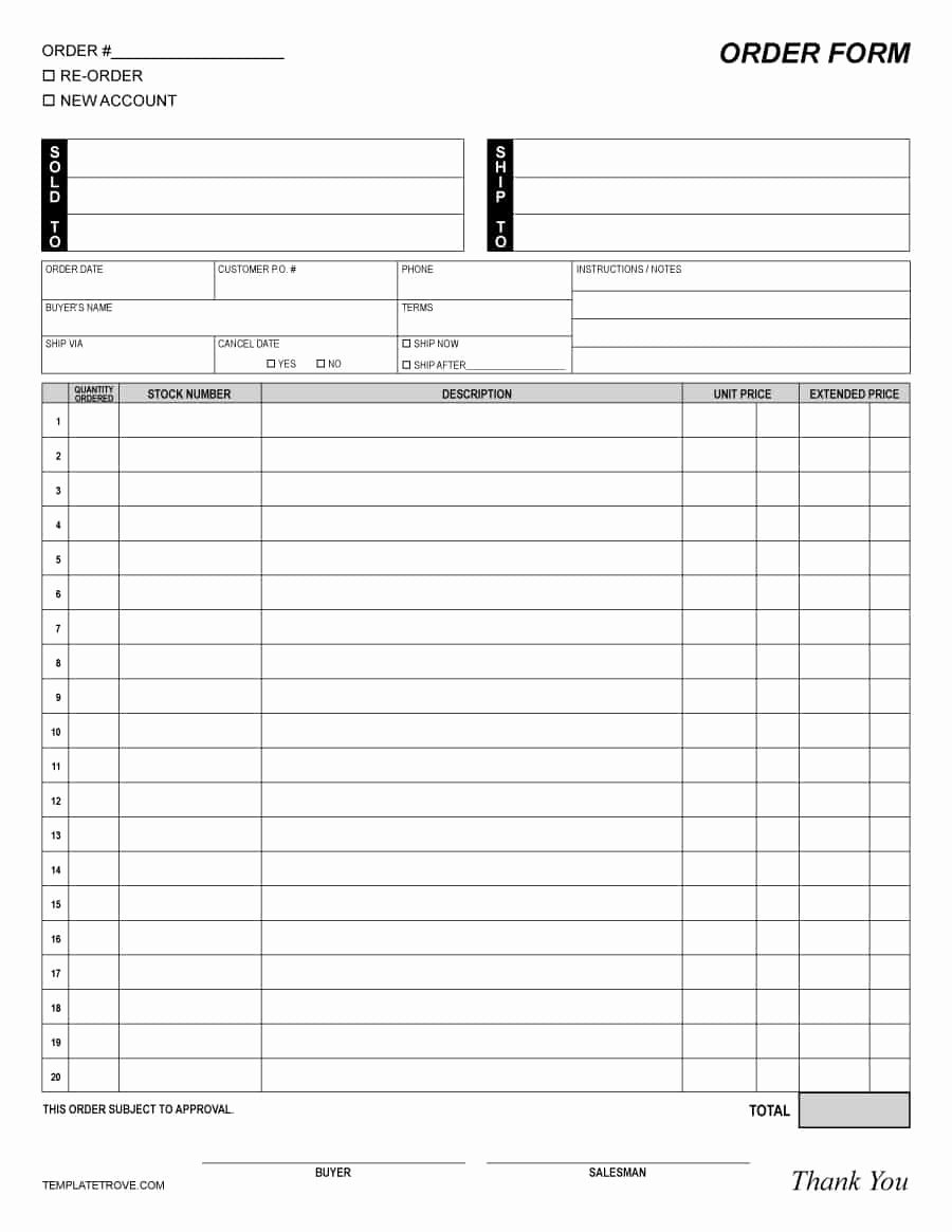 Change order forms Template Lovely 40 order form Templates [work order Change order More]