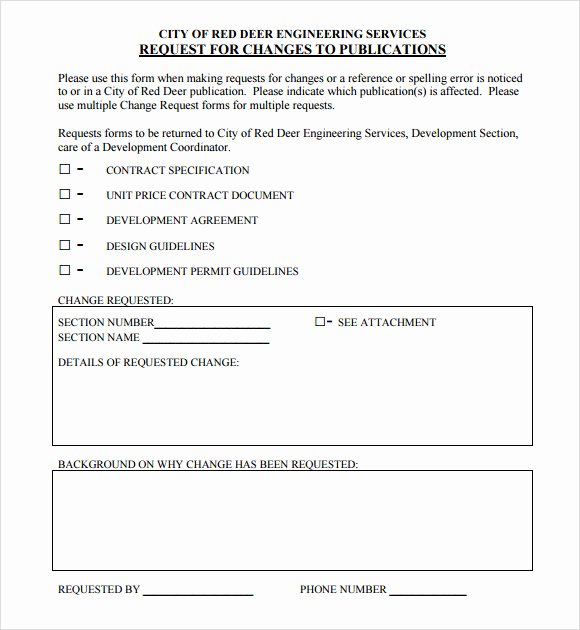 Change Request forms Templates Elegant Sample Change Request 7 Documents In Pdf Word
