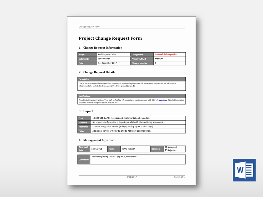Change Request forms Templates Lovely Simple Change Request form