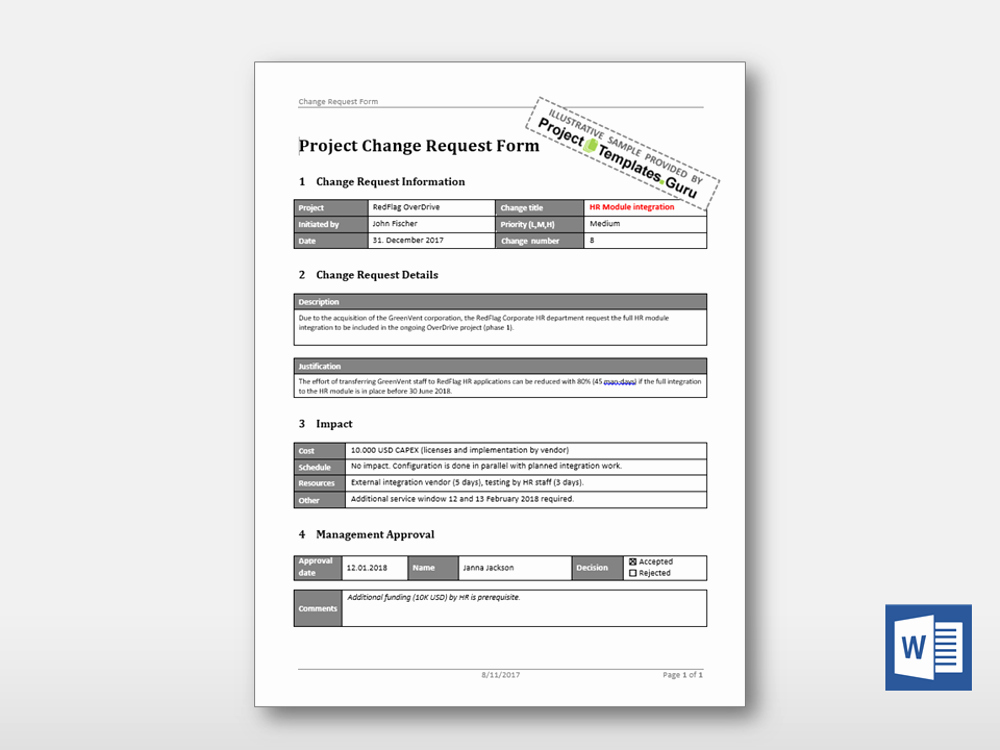 Change Request forms Templates Luxury Simple Change Request form