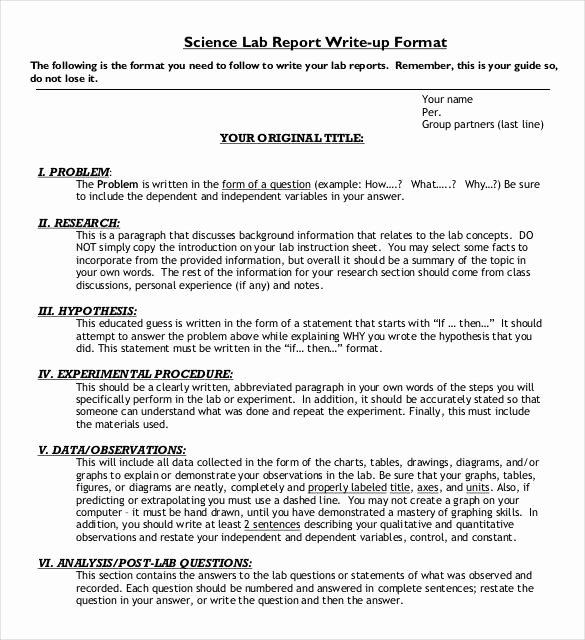 Chemistry Lab Report Template Awesome 29 Lab Report Templates Pdf Google Docs Word Apple