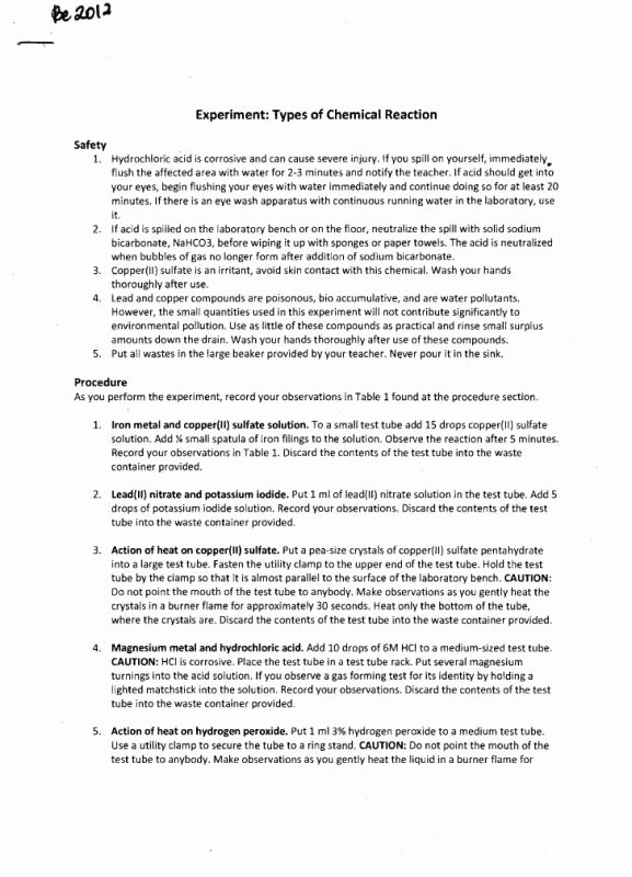 Chemistry Lab Report Template Fresh Chemistry Lab Report Template