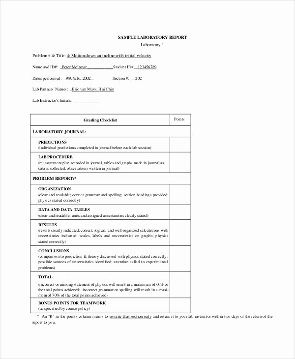 Chemistry Lab Report Template Lovely 13 Lab Report Templates Free Pdf Ms Word Apple Pages