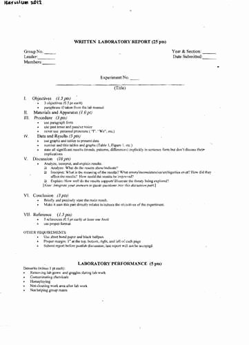 Chemistry Lab Report Template New How to Write A Chemistry Lab Report Example source