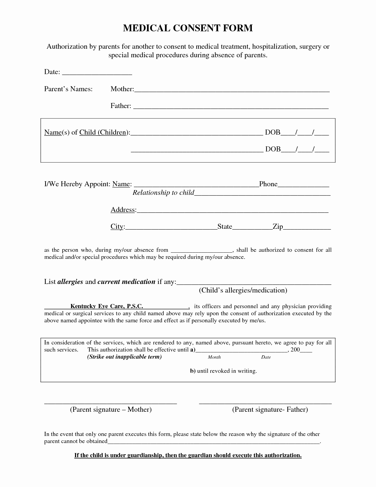 Child Medical Consent form Template Beautiful Medical Procedure Consent form Template