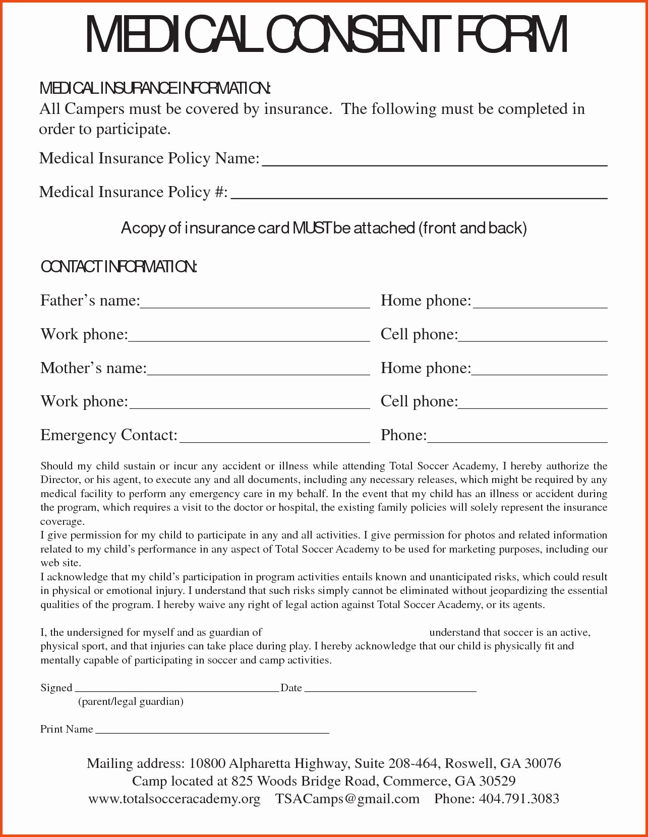 Child Medical Consent form Template Elegant Medical Consent Letter Template Collection