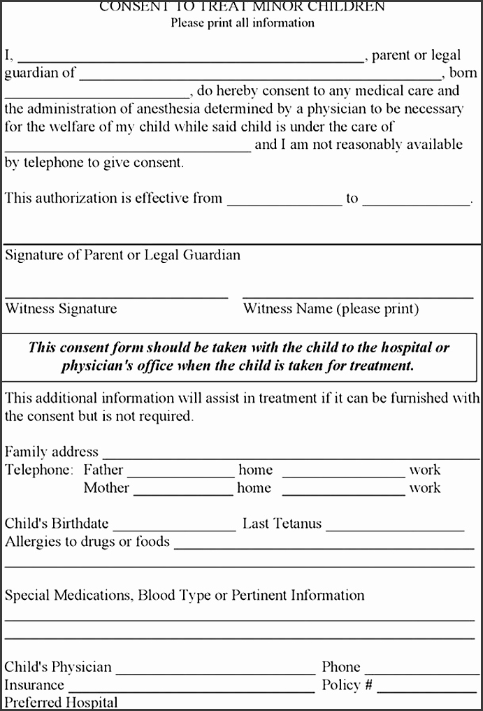 Child Medical Consent form Template Fresh 6 Permission Slip form Template Sampletemplatess