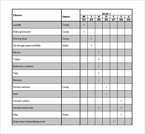 Chore Chart for Adults Templates Best Of Free 6 Chore Chart Template Printable for Kids Excel Word
