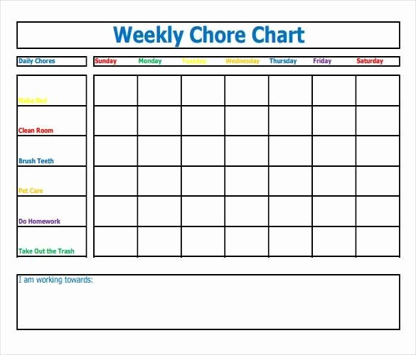 Chore Chart for Adults Templates Inspirational Example Of Fillable Weekly Chore Chart How to Make Good