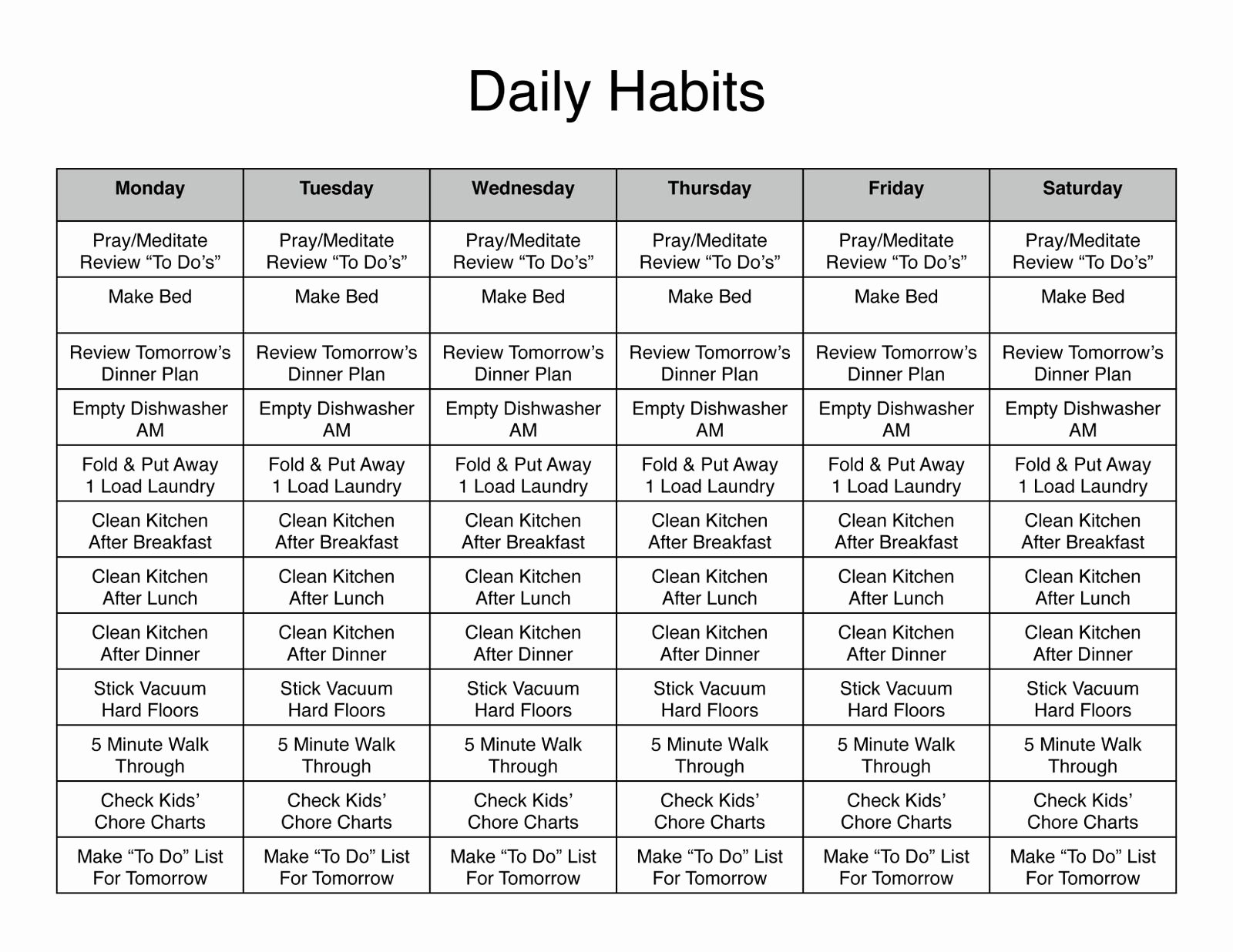 Chore Chart for Adults Templates Lovely Monthly Chore Chart for Adults Google Search …