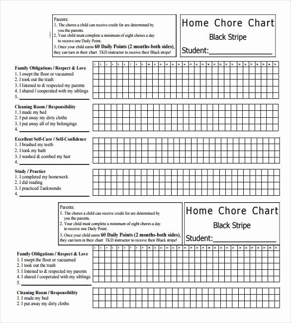 Chore Chart for Adults Templates New Weekly Monthly Home Chore Chart Able How to Make Good