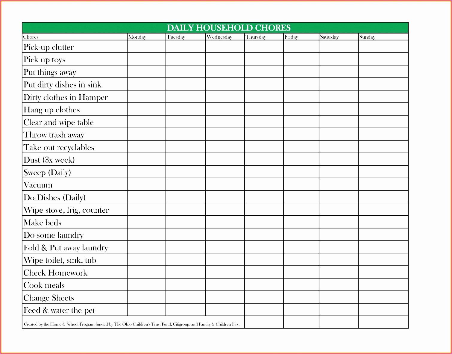 Chore Chart Template Excel Fresh 7 Responsibility Matrix Template Excel Exceltemplates