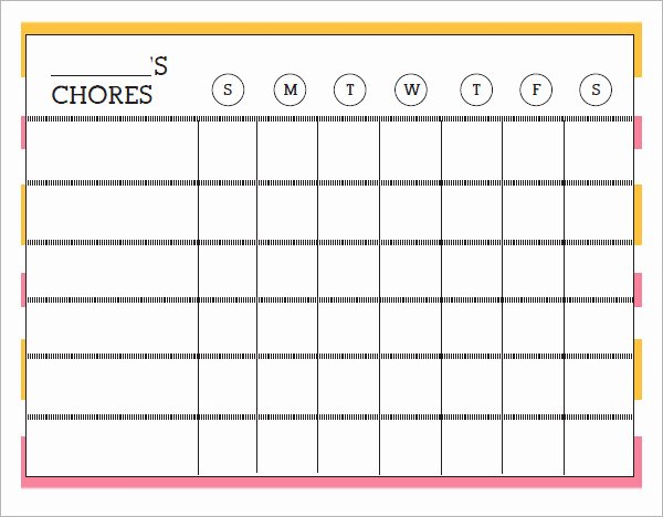 chores schedule template